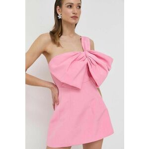 Bardot rochie culoarea roz, mini, drept imagine