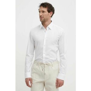 BOSS cămașă bărbați, culoarea alb, cu guler clasic, slim 50512652 imagine