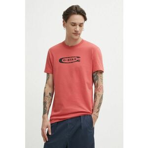 G-Star Raw tricou din bumbac barbati, culoarea roz, cu imprimeu imagine