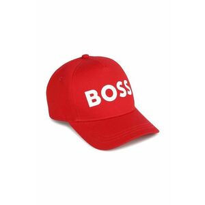 BOSS șapcă din bumbac pentru copii culoarea rosu, cu imprimeu imagine