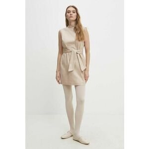 Answear Lab rochie culoarea bej, mini, oversize imagine