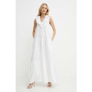 Silvian Heach rochie din bumbac culoarea alb, maxi, evazati imagine