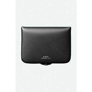 A.P.C. portofel de piele Josh Coin-Purse culoarea negru PXAWV.H63176-BLACK imagine