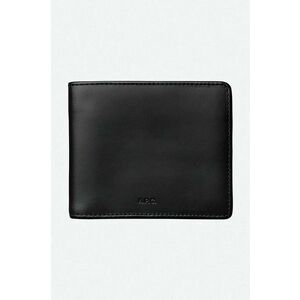 A.P.C. portofel de piele culoarea negru PXAWV.H63153-BLACK imagine