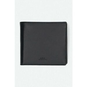 A.P.C. portofel de piele New Portefeuille culoarea negru PXAWV.H63340-BLACK imagine
