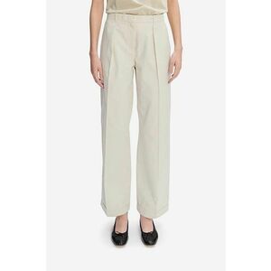 A.P.C. pantaloni de bumbac Grand Pantal Camila culoarea bej, drept, medium waist COEPY.F08401-ECRU imagine