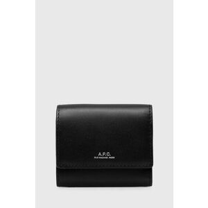 A.P.C. portofel de piele Compact Lois Small culoarea negru, PXBMW.H63453.LZZ imagine