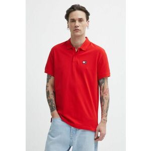 Tommy Jeans polo de bumbac culoarea roșu, uni, DM0DM18314 imagine
