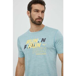 Mizuno tricou de alergare Core Run culoarea turcoaz, cu imprimeu, J2GAB008 imagine