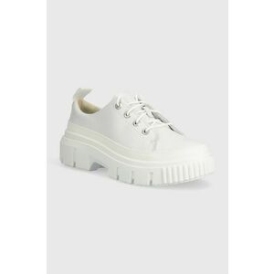 Timberland pantofi de piele Greyfield femei, culoarea alb, cu platforma, TB0A64CMEM21 imagine