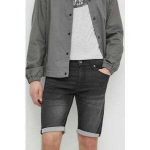 Pepe Jeans pantaloni scurti jeans SLIM GYMDIGO SHORT barbati, culoarea negru, PM801075XG7 imagine