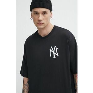 New Era tricou din bumbac barbati, culoarea negru, cu imprimeu, NEW YORK YANKEES imagine