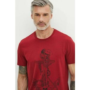 Medicine tricou din bumbac barbati, culoarea rosu, cu imprimeu imagine