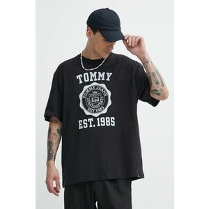 Tommy Jeans tricou din bumbac bărbați, culoarea negru, cu imprimeu, DM0DM18560 imagine