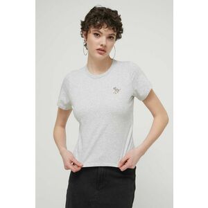 Abercrombie & Fitch tricou din bumbac femei, culoarea gri imagine