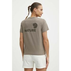 Fjallraven tricou Walk With Nature femei, culoarea maro, F14600171 imagine