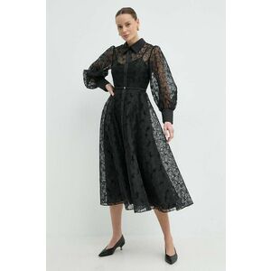 Nissa rochie culoarea negru, maxi, evazați, RC14863 imagine