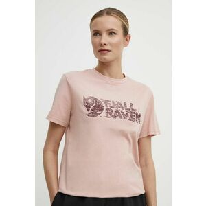 Fjallraven tricou Lush Logo T-shirt femei, culoarea roz, F14600165 imagine
