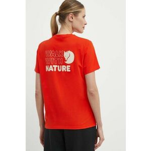 Fjallraven tricou Walk With Nature femei, culoarea portocaliu, F14600171 imagine
