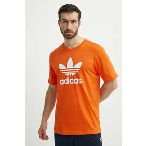 adidas Originals tricou din bumbac barbati, culoarea portocaliu, cu imprimeu, IR8000 imagine