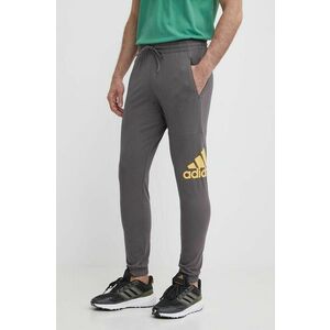 adidas pantaloni de trening culoarea gri, cu imprimeu, IR9989 imagine