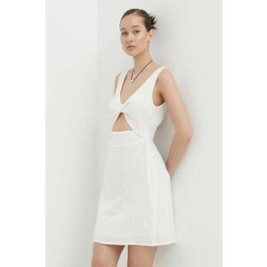 Billabong rochie din bumbac culoarea alb, mini, mulata imagine