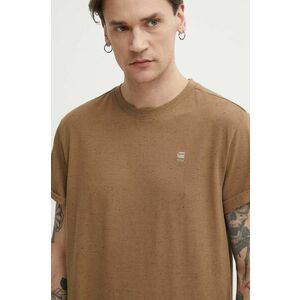 G-Star Raw tricou din bumbac barbati, culoarea maro, neted imagine