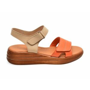 Sandale casual IMAGE portocalii, 4902, din piele naturala imagine
