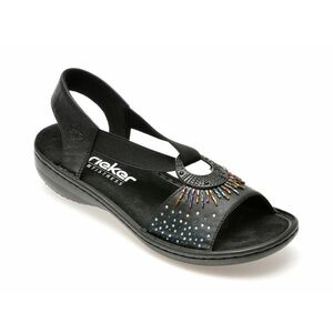 Sandale casual RIEKER negre, 60880, din piele ecologica imagine