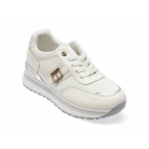 Pantofi sport LAURA BIAGIOTTI albi, 8415, din material textil si piele ecologica imagine