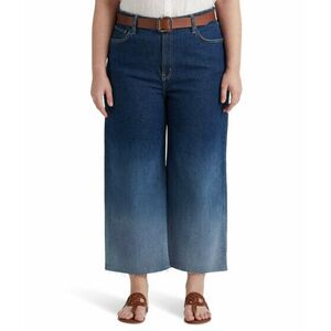 Imbracaminte Femei LAUREN Ralph Lauren Plus Size Ombreacute High-Rise Wide-Leg Cropped Jeans in Ombre Canyon Wash Ombre Canyon Wash imagine