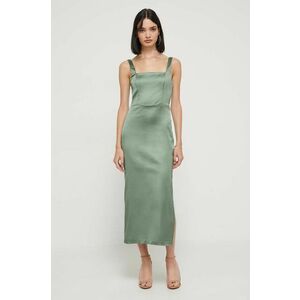 Abercrombie & Fitch rochie culoarea verde, midi, mulata imagine