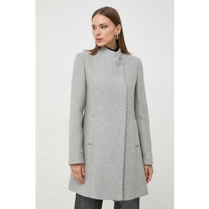 Morgan palton de lana culoarea gri, de tranzitie, cu doua randuri de nasturi imagine