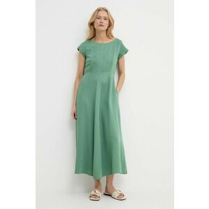 Weekend Max Mara rochie din amestec de in culoarea verde, maxi, evazati imagine