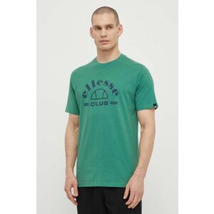 Ellesse tricou din bumbac Club T-Shirt barbati, culoarea verde, cu imprimeu, SHV20259 imagine