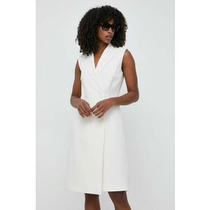 BOSS rochie culoarea alb, mini, drept imagine