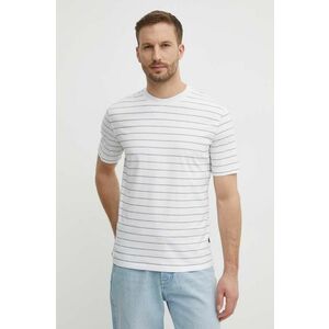 Sisley tricou din bumbac barbati, culoarea alb, modelator imagine