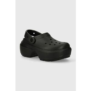 Crocs papuci Stomp Slide femei, culoarea negru, cu platforma, 209347.001 imagine