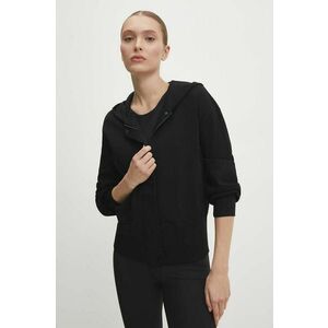 Answear Lab bluza femei, culoarea negru, cu glugă, neted imagine