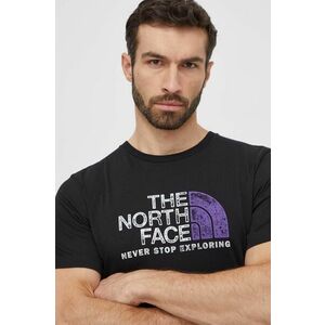 The North Face tricou din bumbac barbati, culoarea negru, cu imprimeu imagine