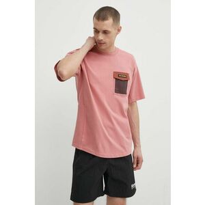 Columbia tricou din bumbac Painted Peak barbati, culoarea roz, cu imprimeu, 2074481 imagine