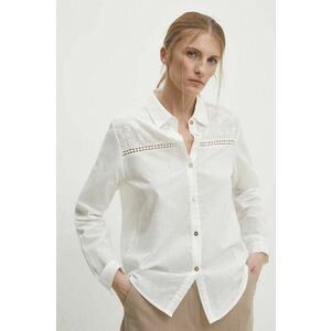 Answear Lab cămașă de in culoarea alb, cu guler clasic, regular imagine