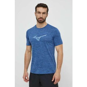 Mizuno tricou de alergare Core culoarea albastru marin, cu imprimeu, J2GAB009 imagine