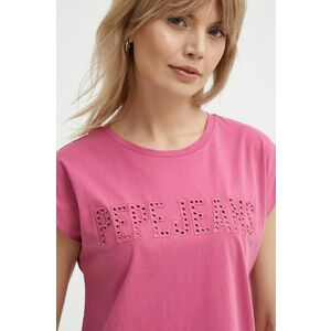 Pepe Jeans tricou din bumbac LILITH femei, culoarea roz, PL505837 imagine