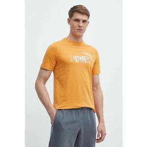 Puma tricou din bumbac bărbați, culoarea portocaliu, cu imprimeu, 675942 imagine