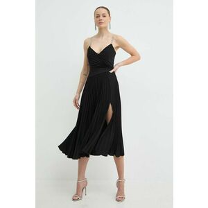 Nissa rochie culoarea negru, midi, evazați, RS14816 imagine