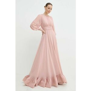 Nissa rochie culoarea roz, maxi, evazati, RS14870 imagine
