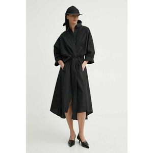 MMC STUDIO rochie din bumbac culoarea negru, midi, evazati, FELIA.DRESS imagine