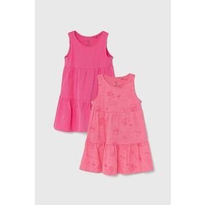 zippy rochie din bumbac pentru copii 2-pack culoarea roz, mini, evazati imagine