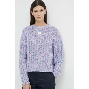 American Vintage pulover de lana PULL ML COL ROND femei, culoarea violet, călduros, POY18AE24 imagine
